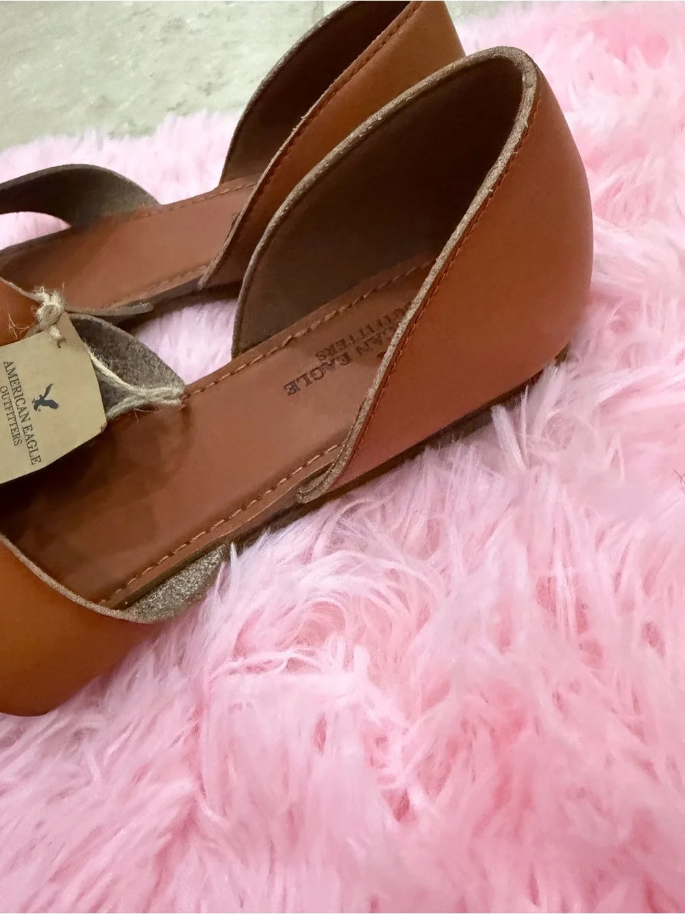American Eagle Outfitters Tan Woven Leather D'Orsay Flats size 7 - Picture 5 of 11